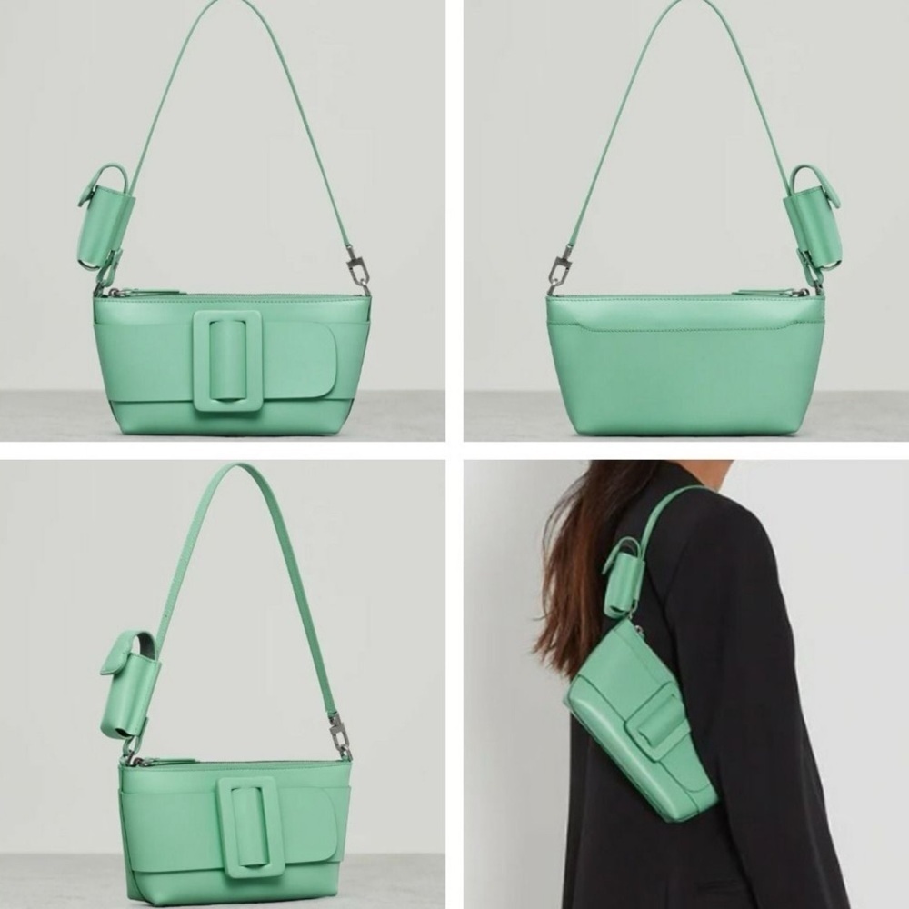 BOYY Buckle Pouchette Leather Small Clutch Shoulder Handbag Wristlet Tote NEW